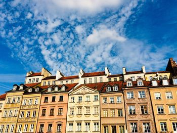 Low angle view of residential buildings against sky