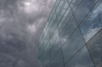 Low angle view of modern building against sky