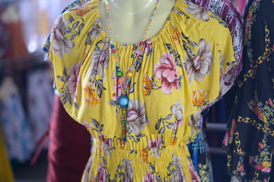 Close-up of clothes for sale in market