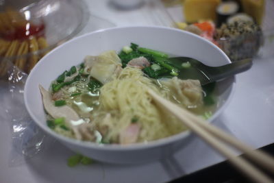 Close-up of meal served in bowl