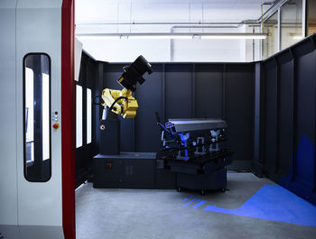 Surveying robot and 3d scan with automated machinery in industry