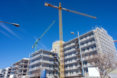 Construction site for new apartment buildings seen in barcelona, spain