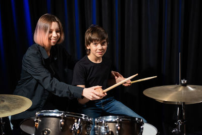 Man playing drum