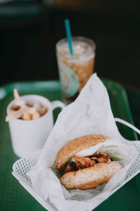 Close-up of food on table