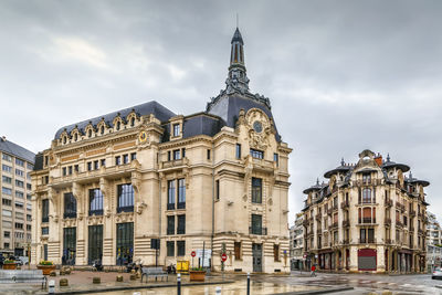 Low angle view of buildings against sky
