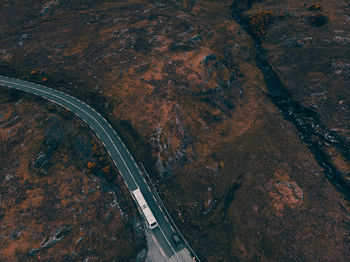 High angle view of highway on landscape