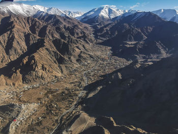 Scenic view of snowcapped mountains