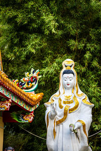 Statue of buddha against trees