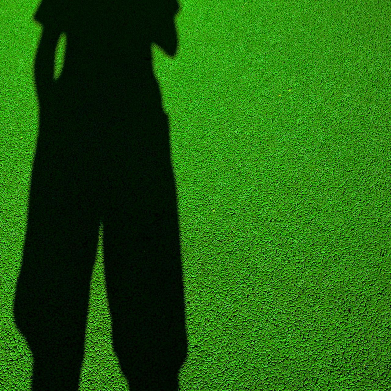 LOW SECTION OF MAN STANDING ON SHADOW