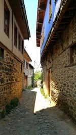 Narrow alley along buildings