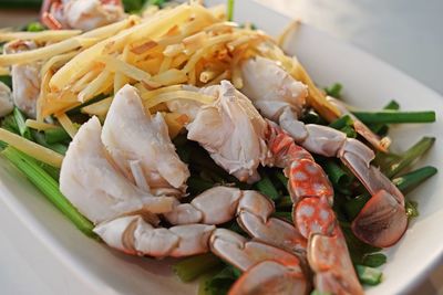 Close-up of meal served in plate
