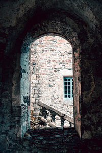 Brick wall of old building