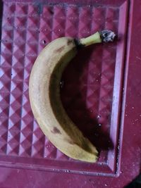 High angle view of fruit in plate on table