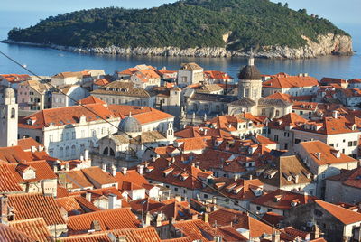 High angle view of buildings in city dubrovnik 