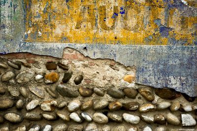 Close-up of weathered wall of old building