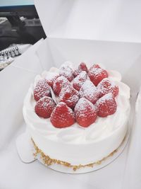 High angle view of cake in plate