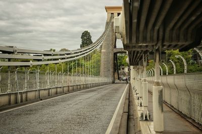Bridge against sky in city