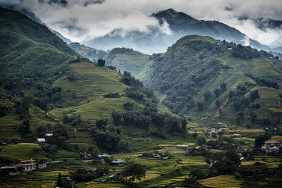 High angle view of landscape against sky