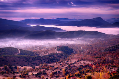 High angle view of landscape against sky