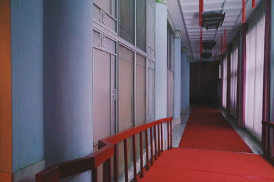 Narrow pathway along walls