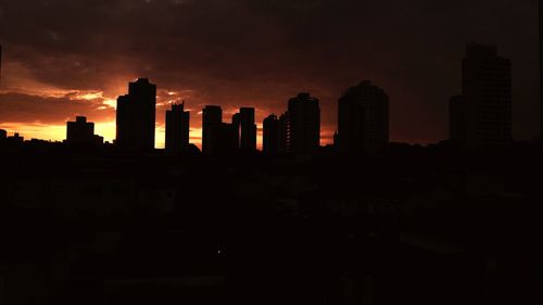 View of cityscape against sky during sunset