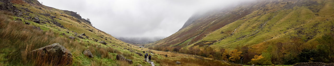 Panoramic view of mountains against sky