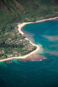 High angle view of bay