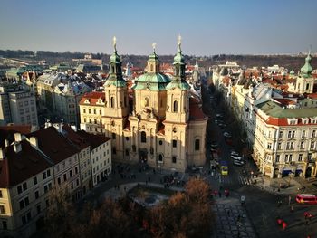 High angle view of city