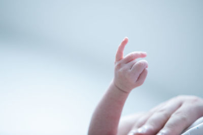 Close-up of baby hand