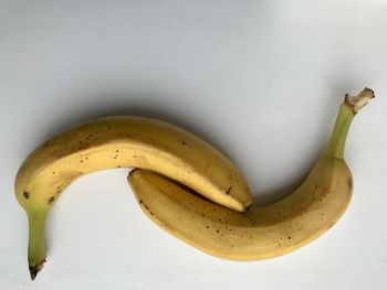 High angle view of bananas in white background