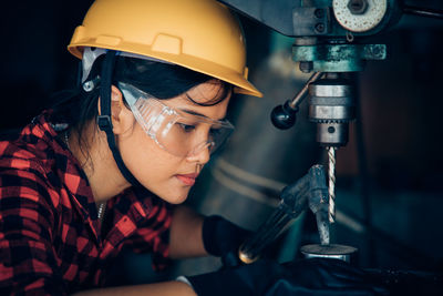 Close-up of woman working