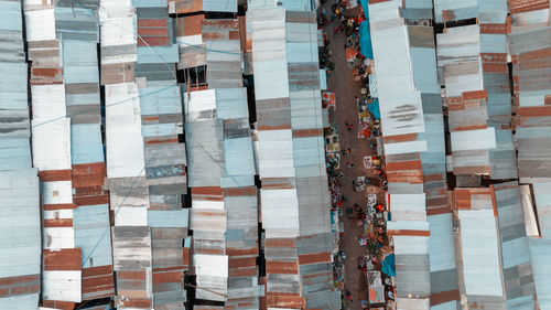 Aerial view of the local market in arusha city, tanzania