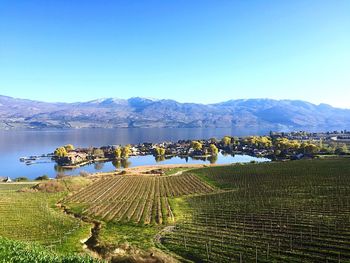 Scenic view of lake and mountains