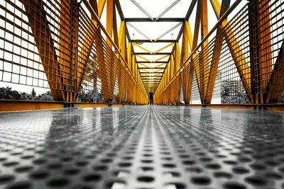 Surface level of empty corridor of building