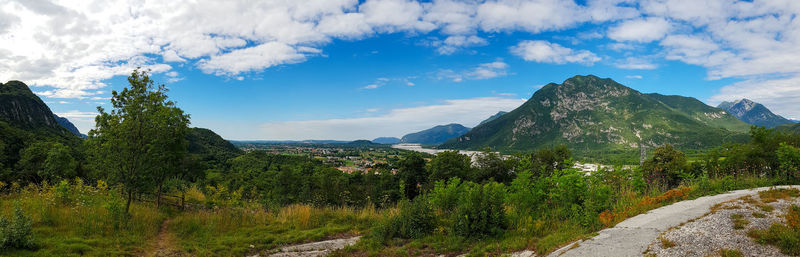 Scenic view of mountains against sky