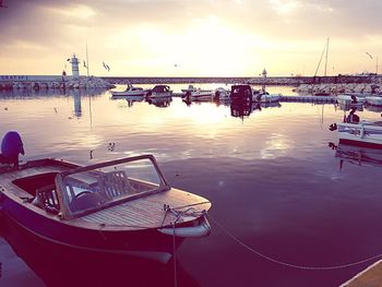 Scenic view of sea at sunset