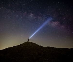 Milky way up above the starry night. 