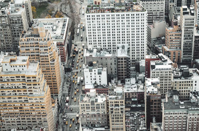 High angle view of buildings in city