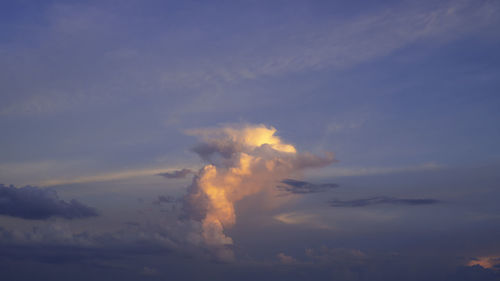 Low angle view of dramatic sky during sunset