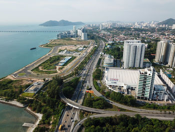 Aerial view tesco near jelutong.