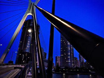 Low angle view of suspension bridge