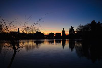 Calm lake at sunset