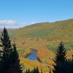 Scenic view of lake against sky during autumn