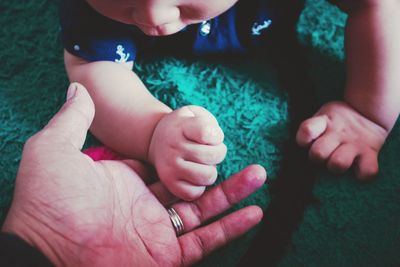 Close-up of baby hands