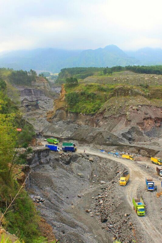 transportation, mountain, mode of transport, car, road, land vehicle, rock formation, sky, travel, landscape, rock - object, nature, tranquil scene, scenics, non-urban scene, tranquility, mountain road, high angle view, beauty in nature, day