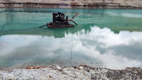 The black water pump engine because it had burned and the green lake