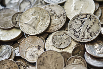 Full frame shot of coins