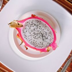 High angle view of chocolate in plate