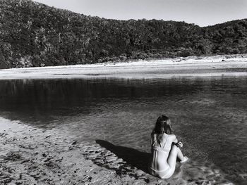 Woman on the lake