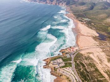 High angle view of beach